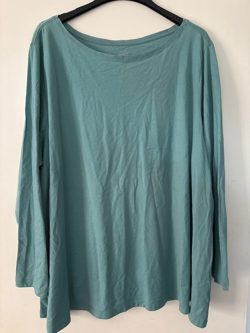 Pure Jill J. Jill Pima Cotton A-Line Tee Plus Size 4X Long Sleeve